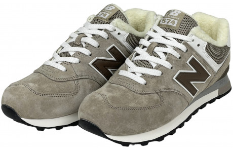 New Balance 574 Sand Deep Brown с мехом