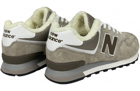 New Balance 574 Sand Deep Brown с мехом