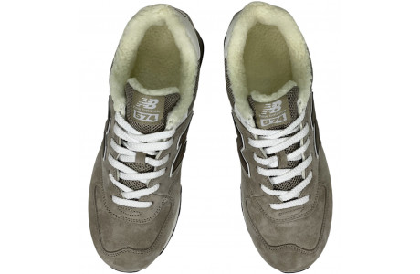 New Balance 574 Sand Deep Brown с мехом