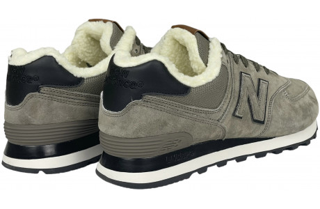 New Balance 574 Sand Grey Black с мехом