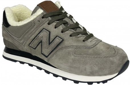 New Balance 574 Sand Grey Black с мехом