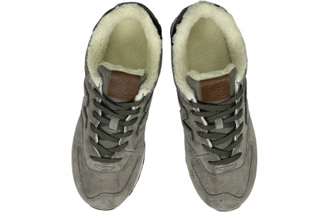 New Balance 574 Sand Grey Black с мехом
