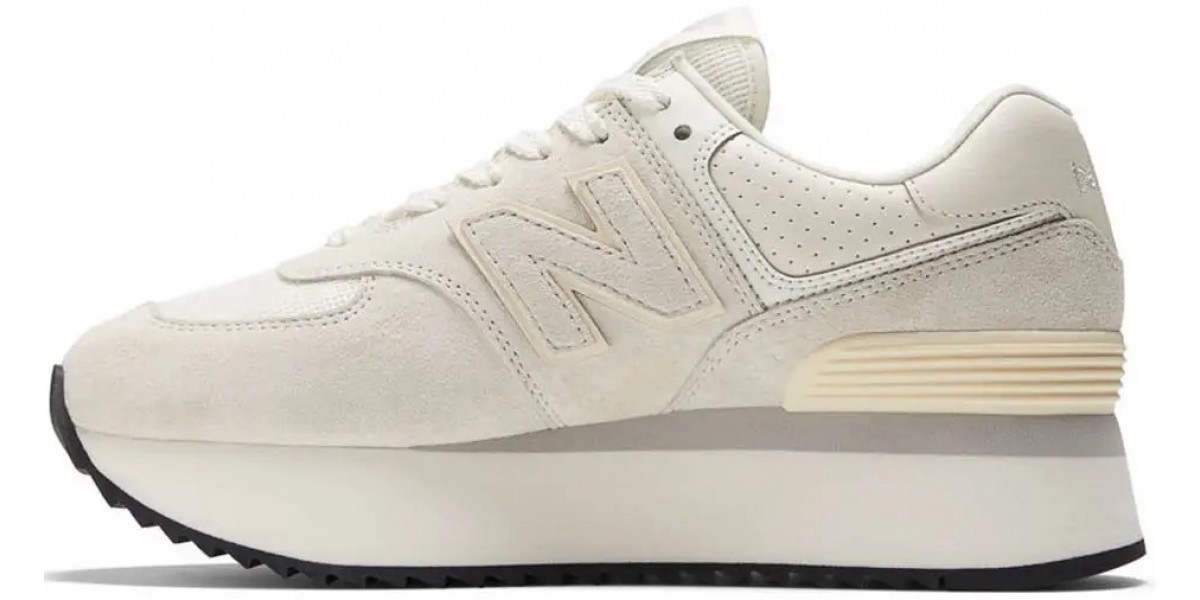 Женская модель New Balance 574+ White Grey на платформе | Официальный ...
