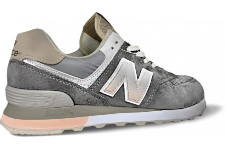 New Balance 574 Серые с розовым