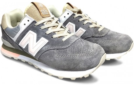 New Balance 574 Серые с розовым