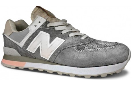 New Balance 574 Серые с розовым