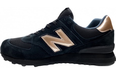 New Balance 574 Черные с сеткой