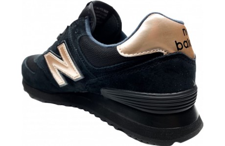 New Balance 574 Черные с сеткой