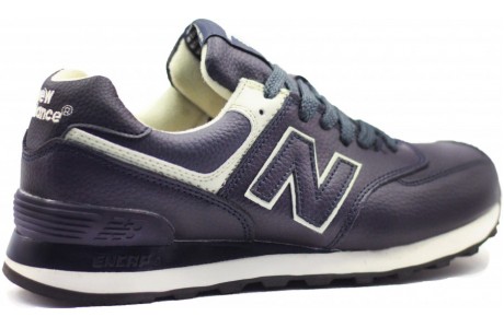 New Balance 574 Темно-синие кожаные