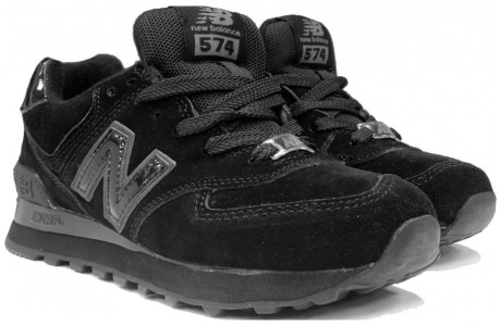 New Balance 574 Черные замшевые
