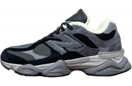 New Balance 9060 Black Grey с мехом