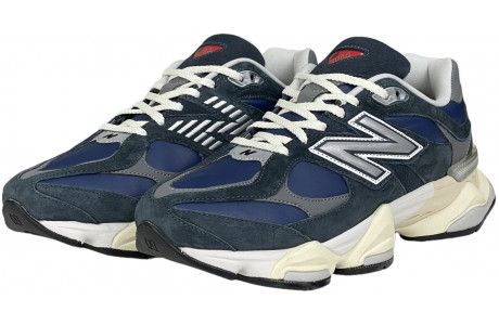 New Balance 9060 Light Navy White с мехом