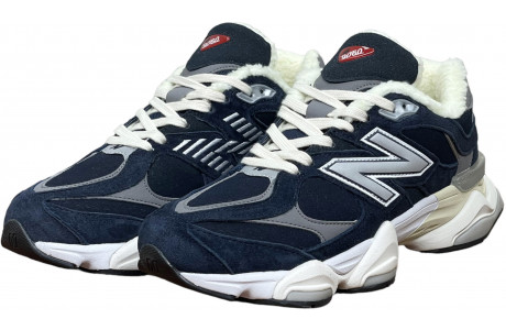 New Balance 9060 Navy White с мехом