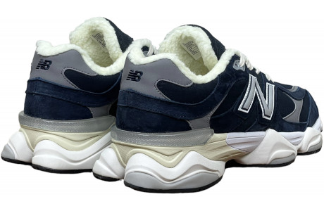 New Balance 9060 Navy White с мехом