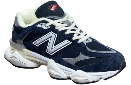 New Balance 9060 Navy White с мехом