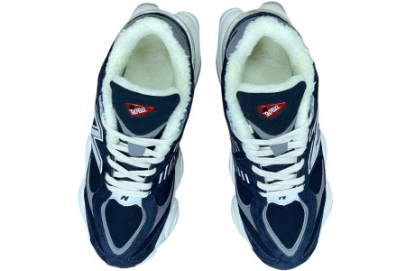 New Balance 9060 Navy White с мехом