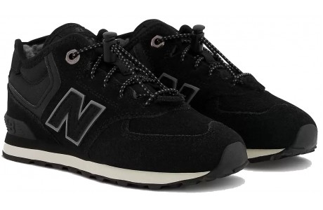 New Balance 574 Mid черные детские с мехом