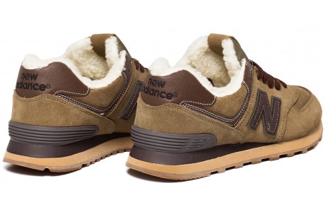 New Balance 574 light brown с мехом