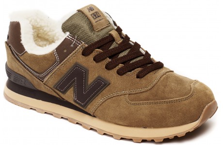 New Balance 574 light brown с мехом