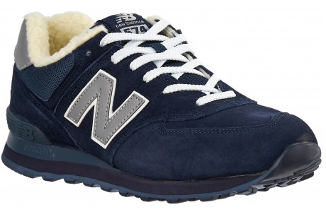 New Balance 574 мужские полностью синие с мехом