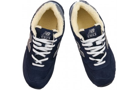 New Balance 574 мужские полностью синие с мехом