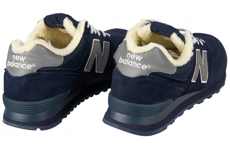 New Balance 574 мужские полностью синие с мехом