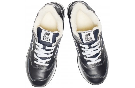 New Balance 574 темно-синие с мехом