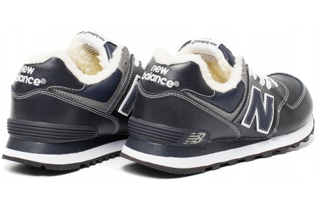 New Balance 574 темно-синие с мехом