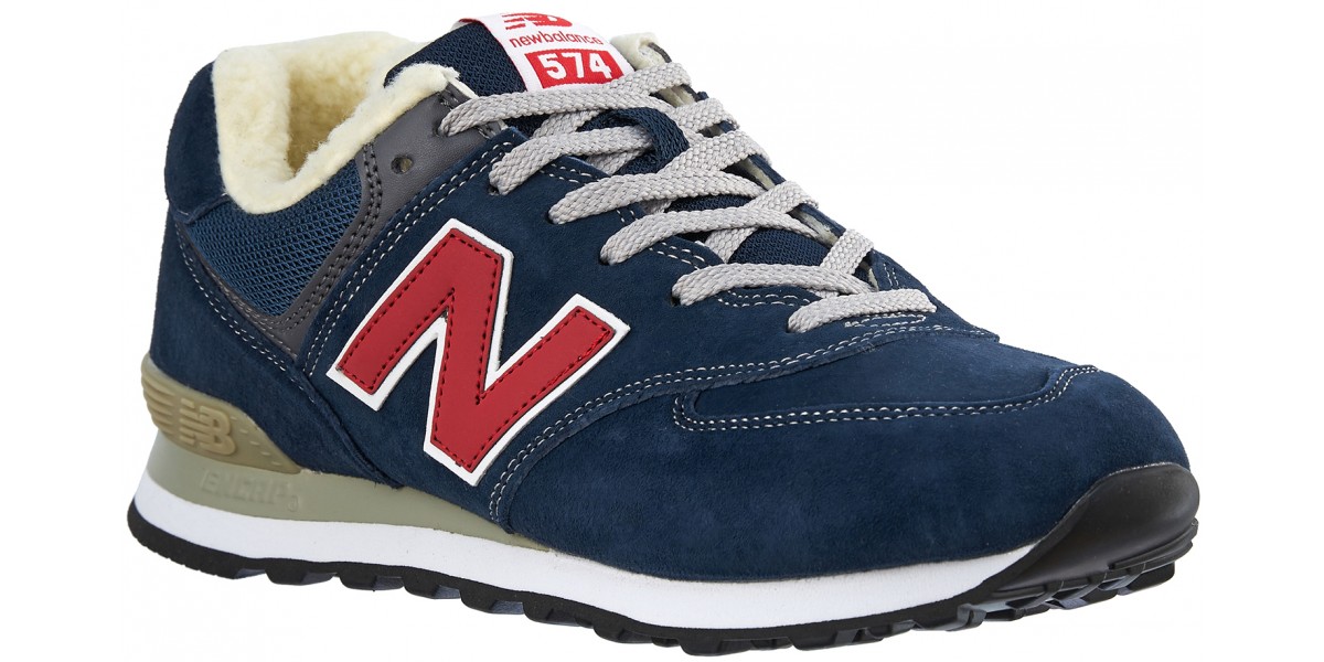 Модель New Balance 574 замшевые синие с мехом |Официальный центр обуви
