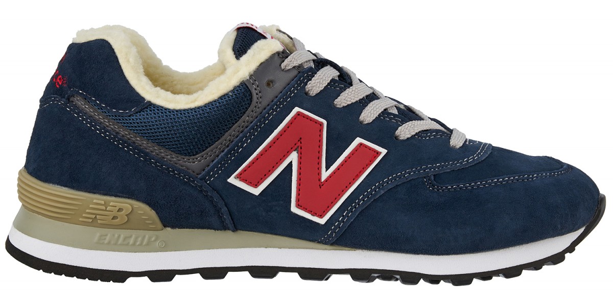 Модель New Balance 574 замшевые синие с мехом |Официальный центр обуви