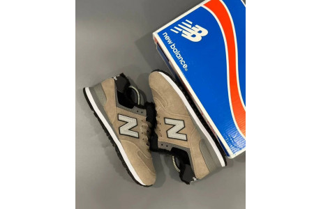 New Balance 574 Beige Black Big Size С Мехом
