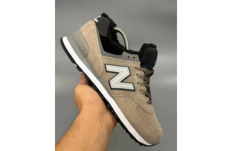 New Balance 574 Beige Black Big Size С Мехом