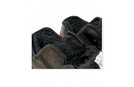 New Balance 574 leather Black  С Мехом