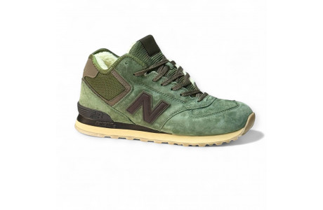 New Balance 574 Mid Dark Green с мехом