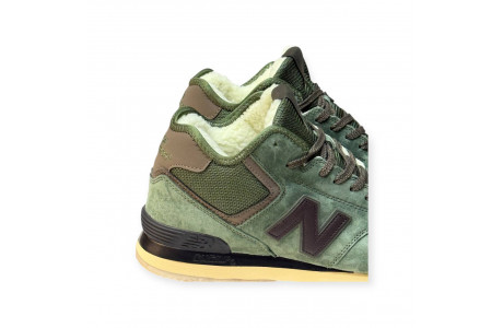 New Balance 574 Mid Dark Green с мехом