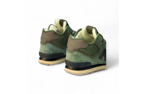 New Balance 574 Mid Dark Green с мехом