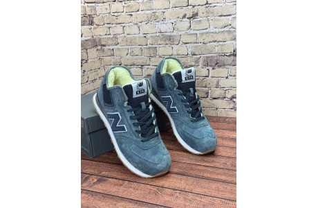 New Balance 574 Mid Dark Grey с мехом