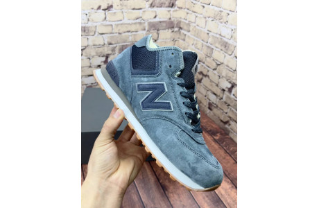 New Balance 574 Mid Dark Grey с мехом
