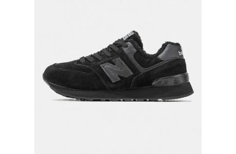 New Balance 574 Winter Black с мехом