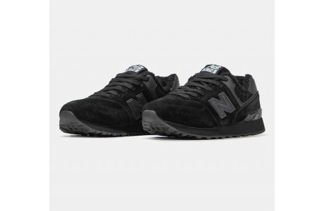 New Balance 574 Winter Black с мехом