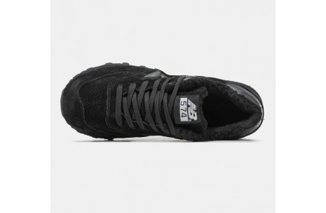 New Balance 574 Winter Black с мехом