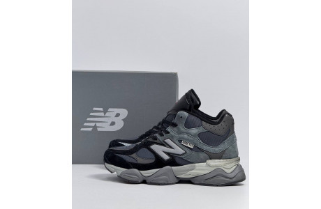 New Balance 9060 Black Grey с мехом