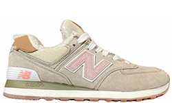 New Balance 574Z Бежевые с розовым Зимние с мехом