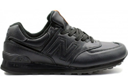 New Balance 574 Кожаные полностью чёрные