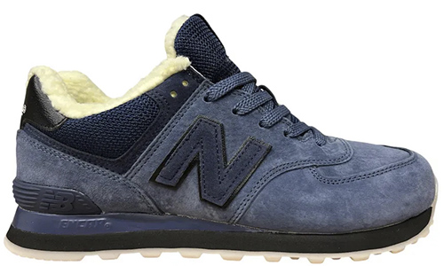 New Balance 574 Total Blue с мехом