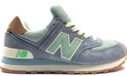 New Balance 574 Серые с светло-зеленым