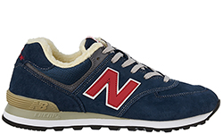 New Balance 574 замшевые синие с мехом