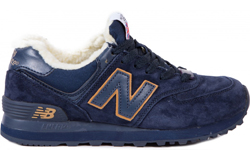 New Balance 574 Blue желтым с мехом