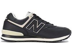 New Balance 574 мужские черные с белым кожаные