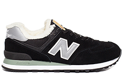 New Balance 574 navy grey winter edition с мехом